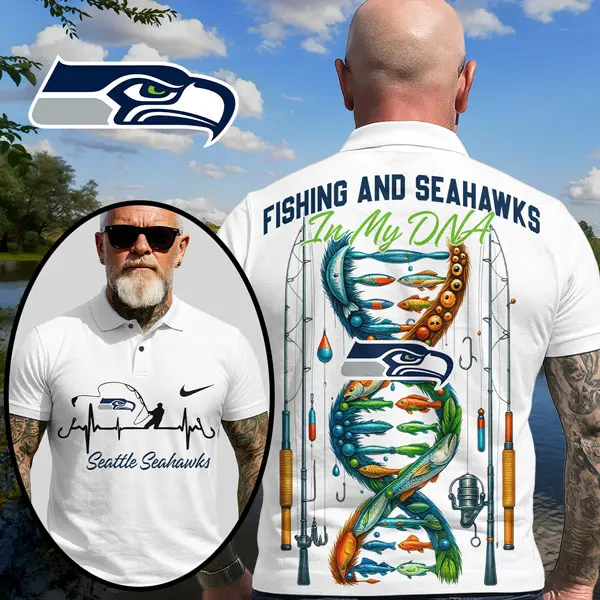 Seattle Seahawks | Premium NFL Fishing In My DNA Polo Shirt MM