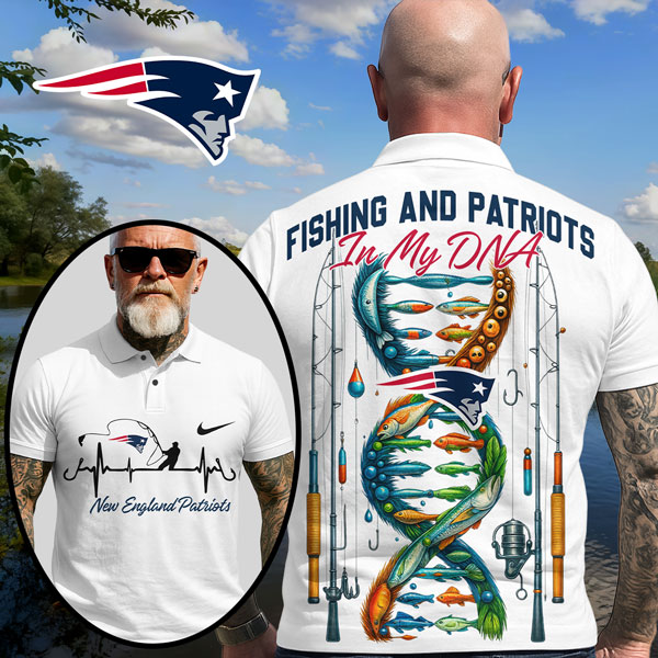 New England Patriots | Premium NFL Fishing In My DNA Polo Shirt MM