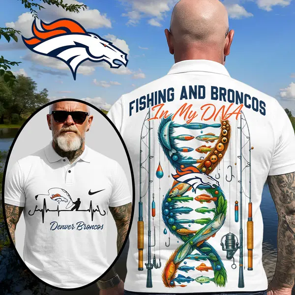 Denver Broncos | Premium NFL Fishing In My DNA Polo Shirt MM