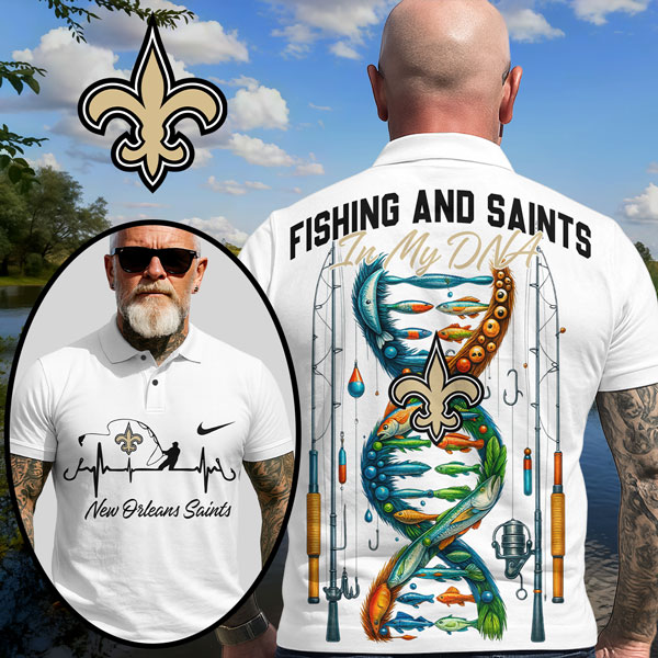 New Orleans Saints | Premium NFL Fishing In My DNA Polo Shirt MM