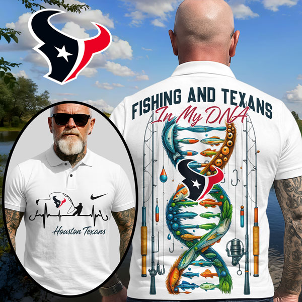 Houston Texans | Premium NFL Fishing In My DNA Polo Shirt MM