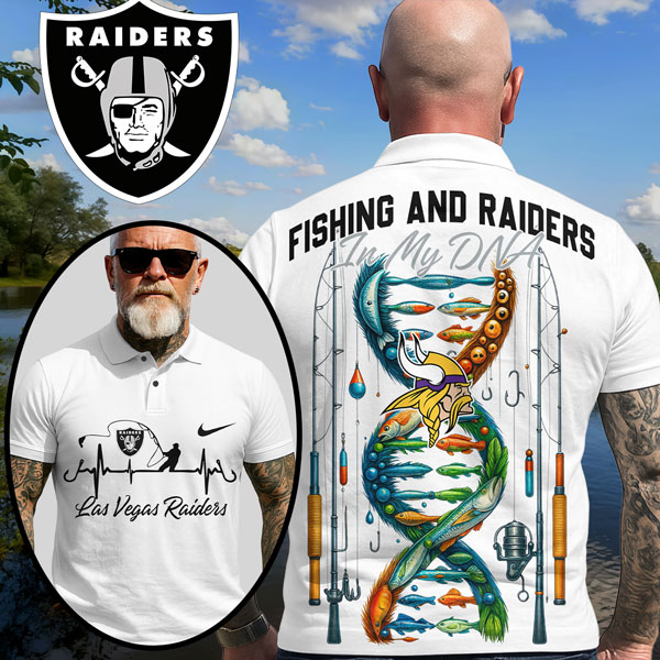 Las Vegas Raiders | Premium NFL Fishing In My DNA Polo Shirt MM