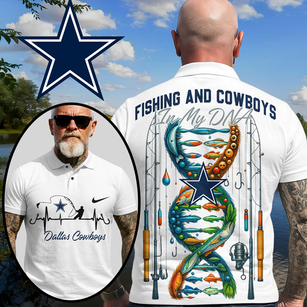 Dallas Cowboys | Premium NFL Fishing In My DNA Polo Shirt MM