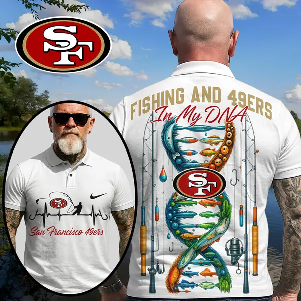 San Francisco 49ers | Premium NFL Fishing In My DNA Polo Shirt MM