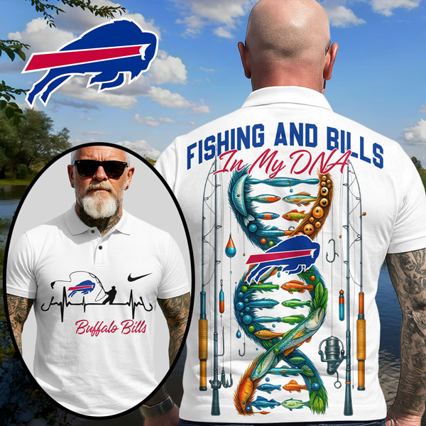 Buffalo Bills | Premium NFL Fishing In My DNA Polo Shirt MM